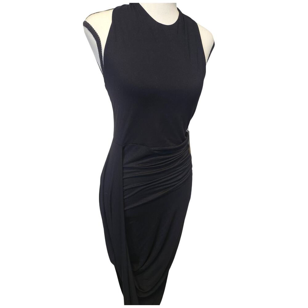 ASTR Asymmetrical Halter Black Super Soft Flattering Cocktail Dress Women Medium - Picture 5 of 12